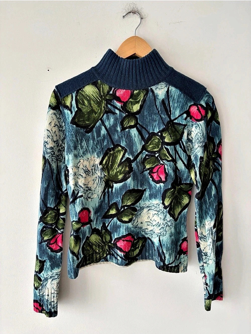 Kenzo Jungle Floral Wool Turtleneck Sweater Medium